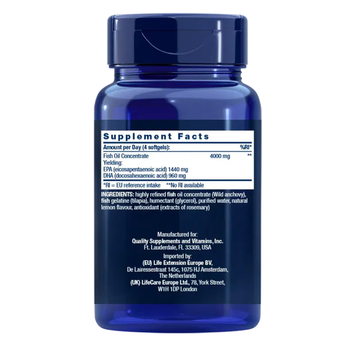 Mega EPA/DHA, Life Extension 120 perlas