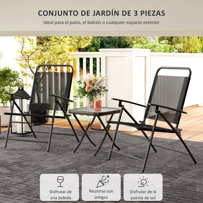Outsunny Conjunto De Mesa Y Sillas De Terraza Exterior Plegables De 3 Piezas_3