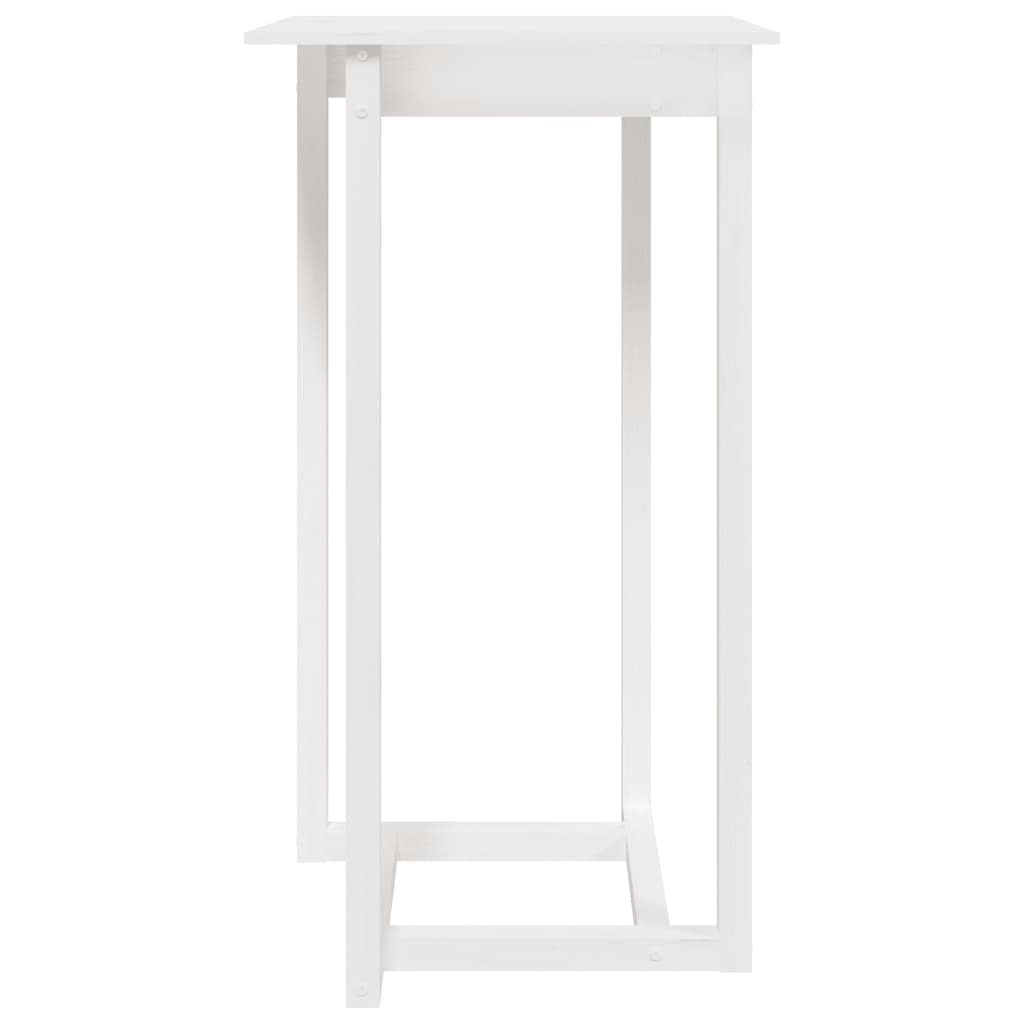 Mesa Alta De Bar Madera Maciza De Pino Blanco 60x60x110 Cm_1