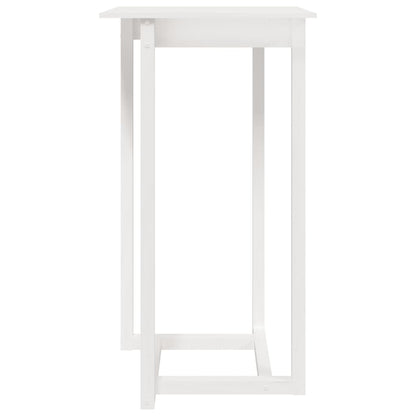Mesa Alta De Bar Madera Maciza De Pino Blanco 60x60x110 Cm_1