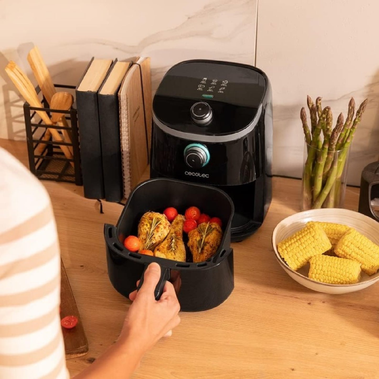 Freidora Sin Aceite De 2,5 L De Aire Caliente Cecofry Pixel 2500. 1000 W, Dietética, Manual Y Compacta, Temporizador, Control De Temperatura, Tecnol_4