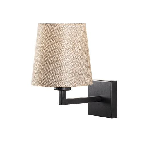 Aplique De Pared, Hierro , Negro crema, 18x24x30, Casquillo E 27 Max 40 W_0