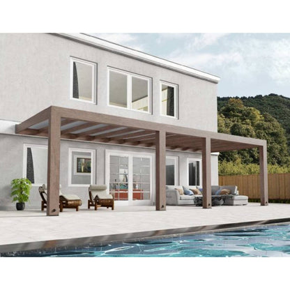 Pérgola adosada de madera de cedro Helsinki 300x860 cm Canopia