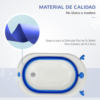 Homcom Bañera Plegable Para Bebé Bañera Bebé 0-3 Años 81_3