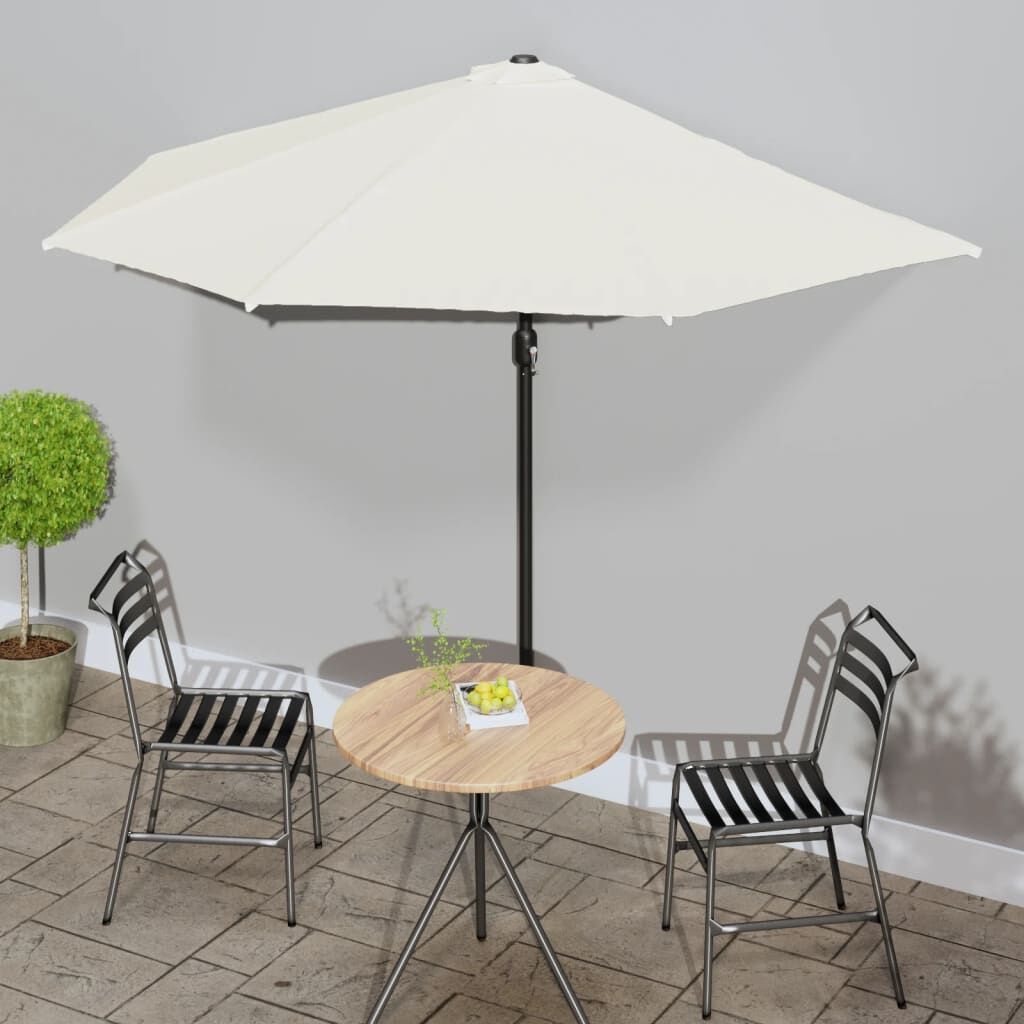 Vidaxl Sombrilla De Balcón Semicircular Palo Aluminio Arena 300x155cm_1