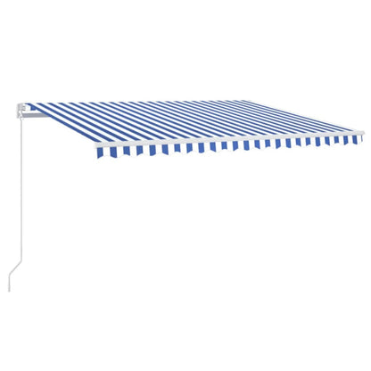 Toldo Retráctil Manual Con Led Azul Y Blanco 400x300 Cm_0