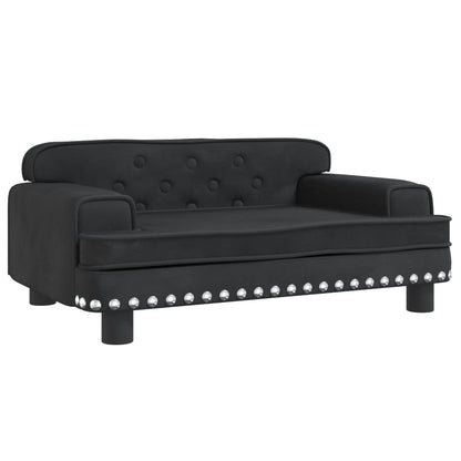 Cama Para Perros De Terciopelo Negra 70x45x30 Cm / Vetonek_5