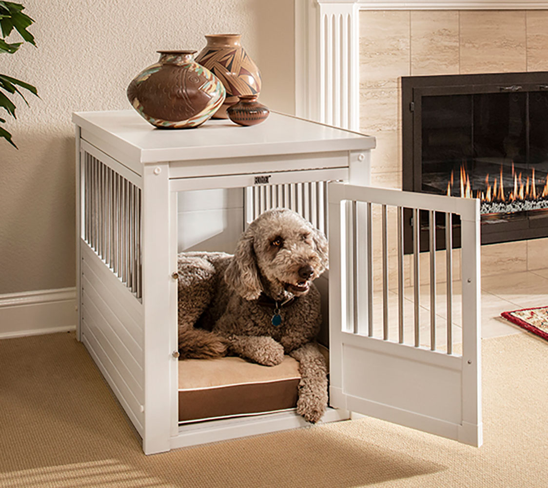 Jaula Para Perros Confort Modelo Arkansas - Perrera De Interior - Cuatro Colores Y Tres Tamaños A Elegir Blanco_1