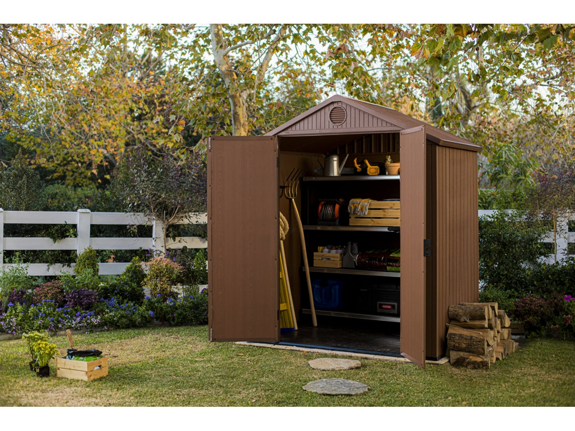 Caseta De Exterior Darwin 6x4 De Keter. 190x122x221 Cm - Marrón_3