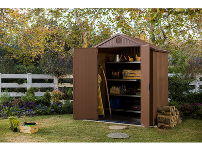 Caseta De Exterior Darwin 6x4 De Keter. 190x122x221 Cm - Marrón