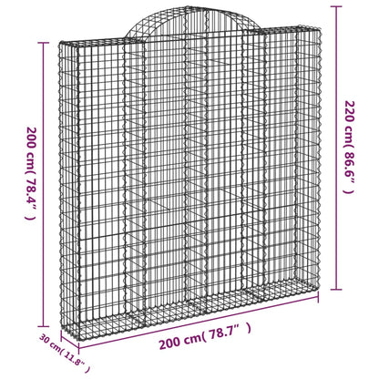 Cestas De Gaviones 2 Uds Forma De Arco Hierro 200x30x200/220 Cm_5