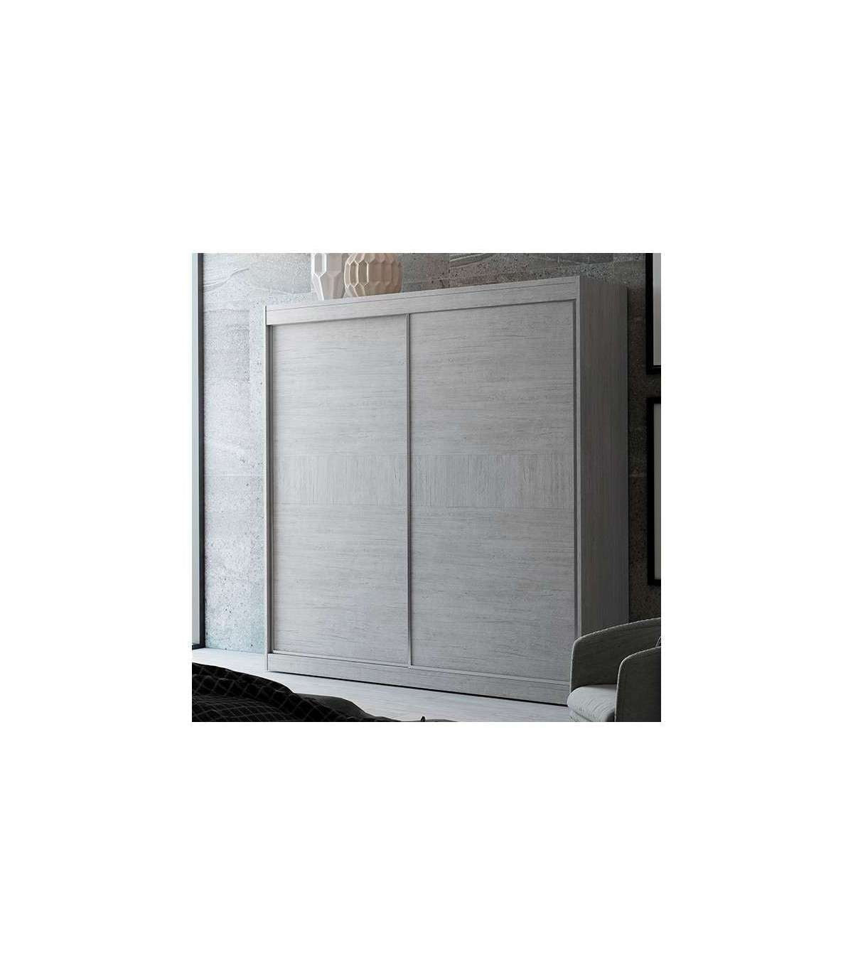 Armario Ropero 2 Puertas Correderas Perú Acabado Blanco Tibet, 210cm(alto) 160cm(ancho) 60cm(fondo)_0