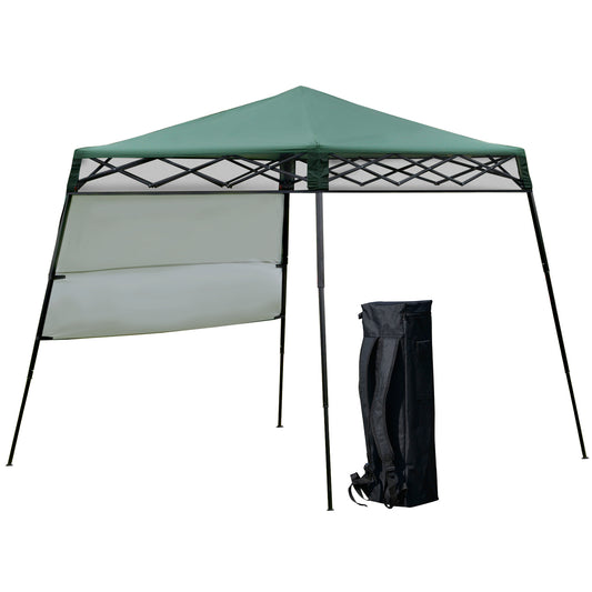 Outsunny Carpa Plegable 2,2x2,2x2m Con Lateral Y Protección Uv 50+ De Acero_0