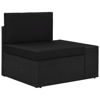 Vidaxl Sofá Seccional Esquina Reposabrazos Izquierdo Ratán Pe Negro_0
