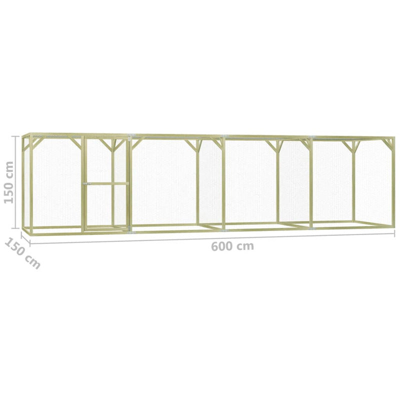 Vidaxl Gallinero De Madera De Pino Impregnada 1,5x6x1,5 M_5