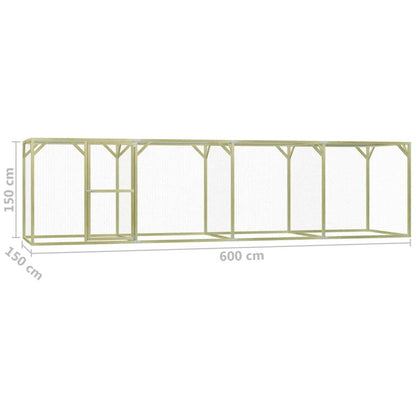 Vidaxl Gallinero De Madera De Pino Impregnada 1,5x6x1,5 M_5