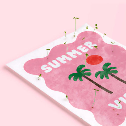 Postal Plantable Summer Vibes Semillas de Tomate | Papel de Algodón Reciclado | Regalo Original - Resetea_2