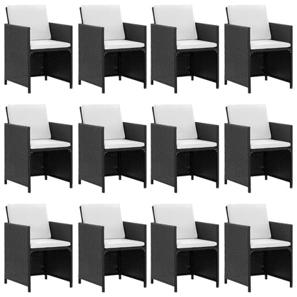 Vidaxl Set Comedor De Jardín 13 Piezas Y Cojines Ratán Sintético Negro_5