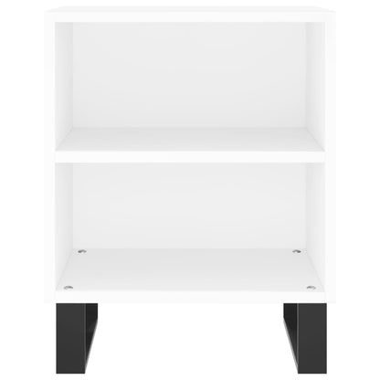 Mesita De Noche Madera De Ingeniería Blancp 40x30x50 Cm_2