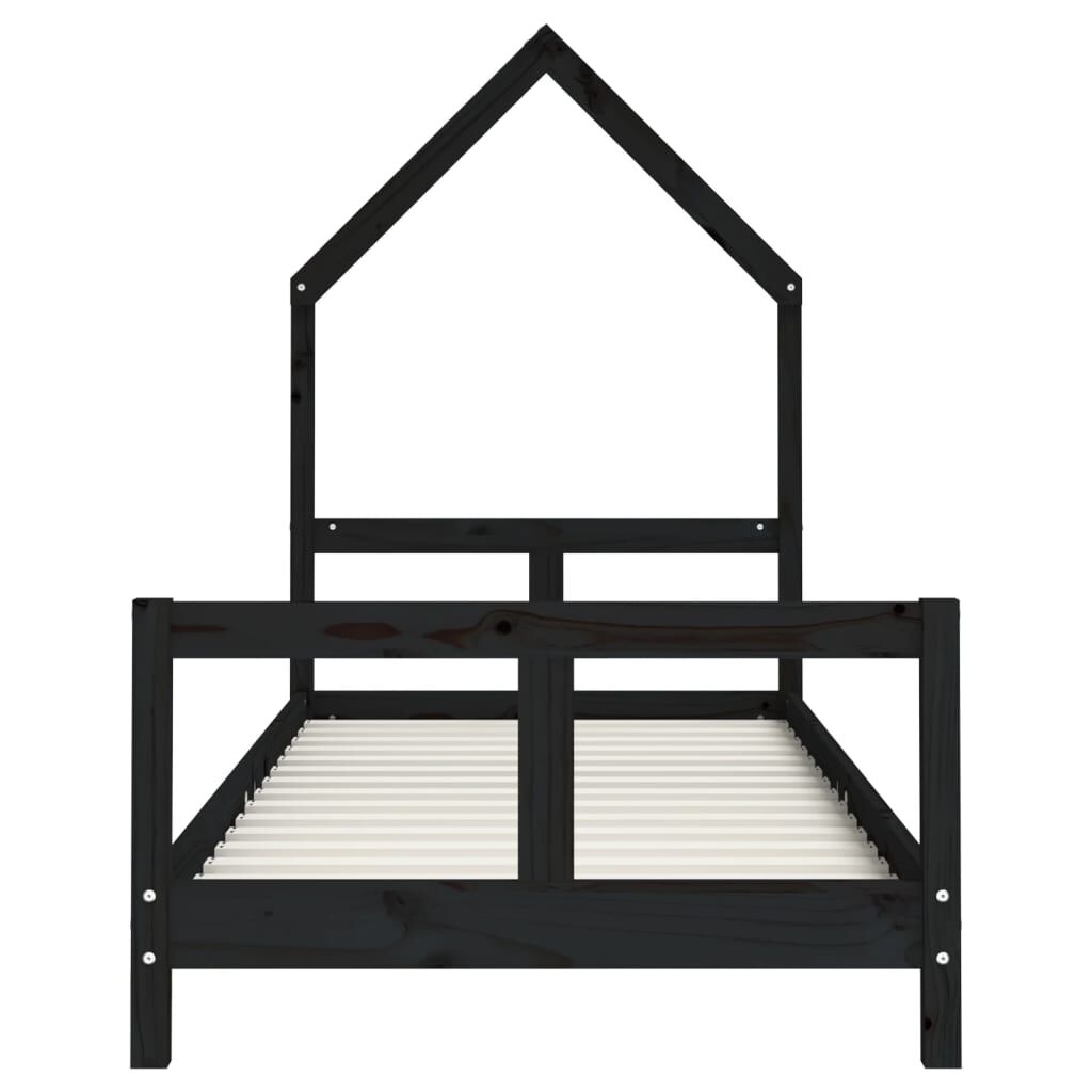 Vidaxl Estructura De Cama Para Niños Madera De Pino Negro 80x200 Cm_3
