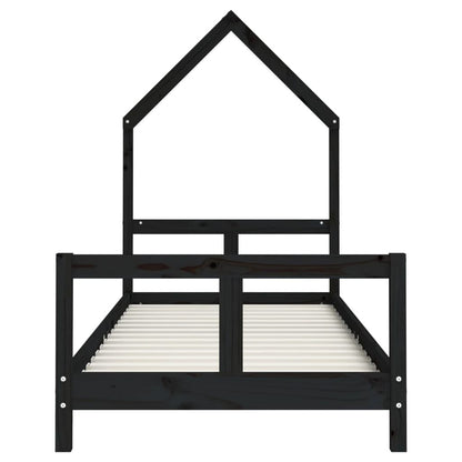 Vidaxl Estructura De Cama Para Niños Madera De Pino Negro 80x200 Cm_3