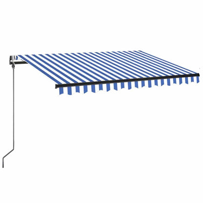 Toldo Automático Led Sensor De Viento Azul Y Blanco 350x250 Cm_0