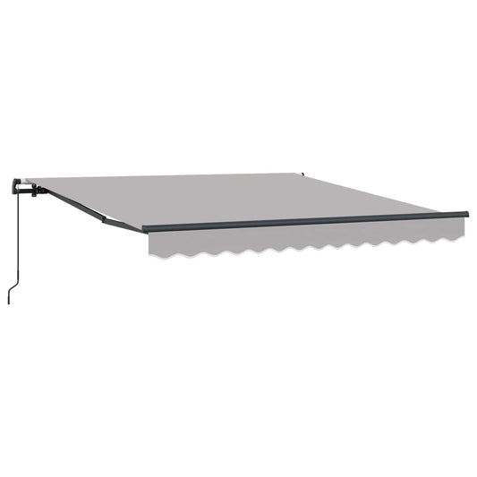 Toldo Retráctil Gris Claro 350 X 250 Cm Poliéster Y Aluminio_0