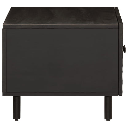 Mesa De Centro Madera Maciza De Mango Negra 80x50x40 Cm_2