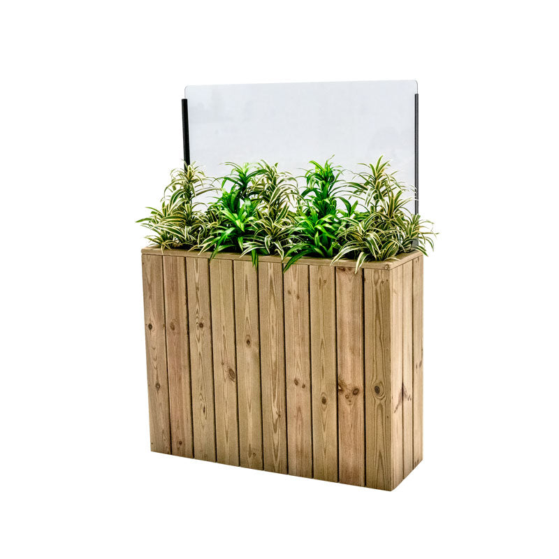 Jardinera Alta De Madera Autoportante Con Cortavientos 60 Cm 100x34,5x80 Cm Hortalia_0