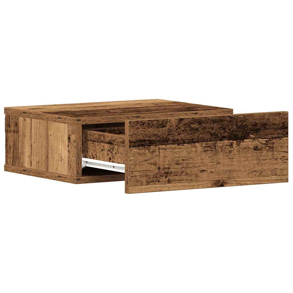 Mesitas De Noche Flotantes 2 Uds Madera Vieja 40x32x15 Cm_4