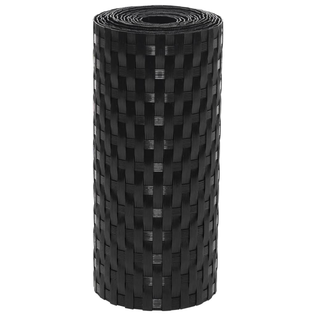 Toldos Para Balcón 10 Uds Ratán Sintético Negro 255x19 Cm / Vetonek_5