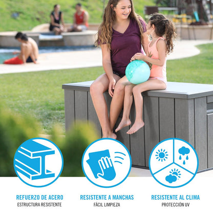 Baúl Para Jardín Ultrarresistente Marrón Lifetime 150x72x69 Cm Uv100_3