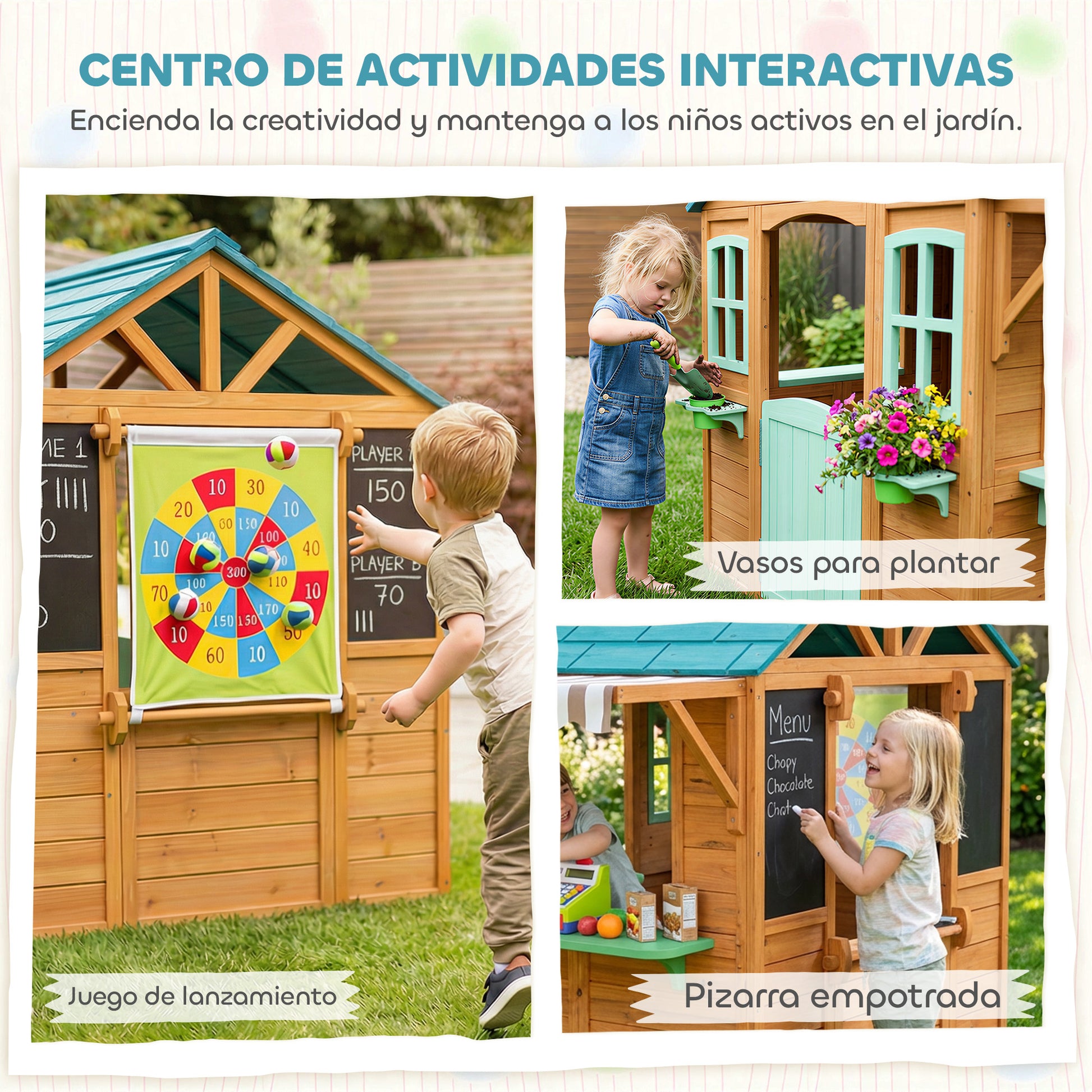 Aiyaplay Casita Infantil Exterior E Interior De Madera_4