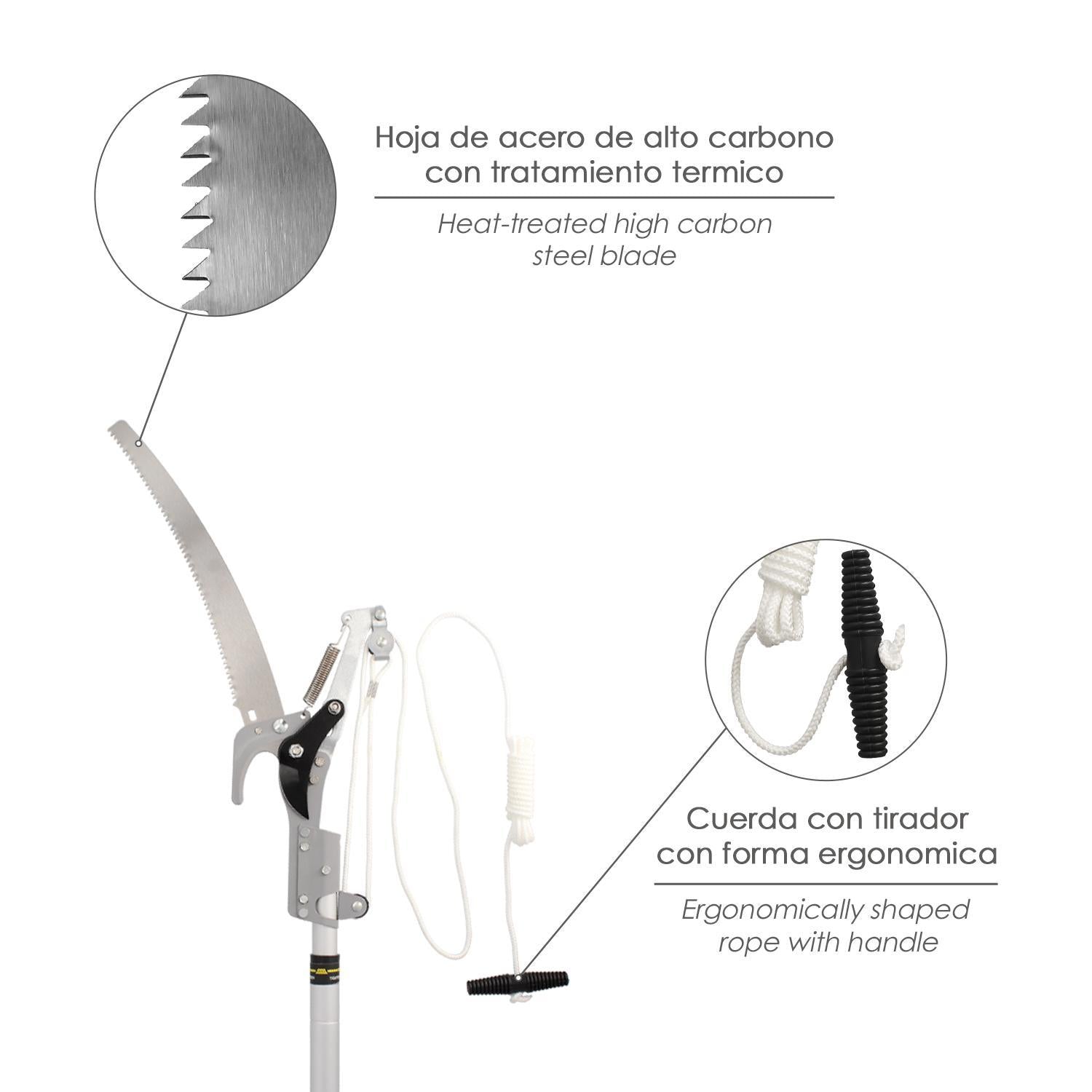 Cortarramas Con Serrucho Mango Aluminio Extensible 1,8 A 2,8 Metros_2
