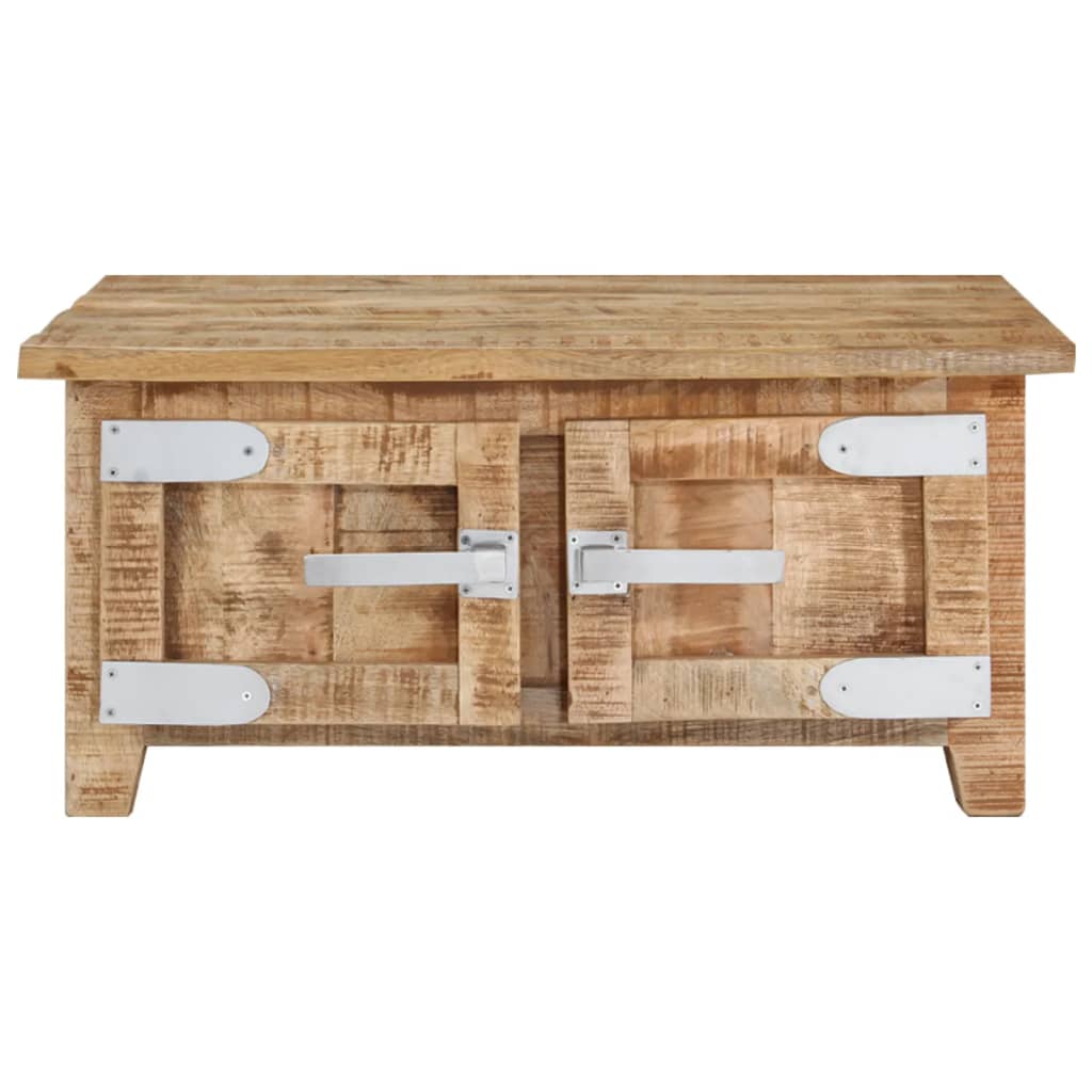 Mesa De Centro De Madera Maciza De Mango 67x67x30 Cm_0