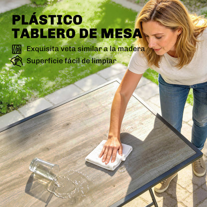 Outsunny Conjunto De Mesa Y Sillas Jardín De 5 Piezas 4 Sillas Plegables Gris_5