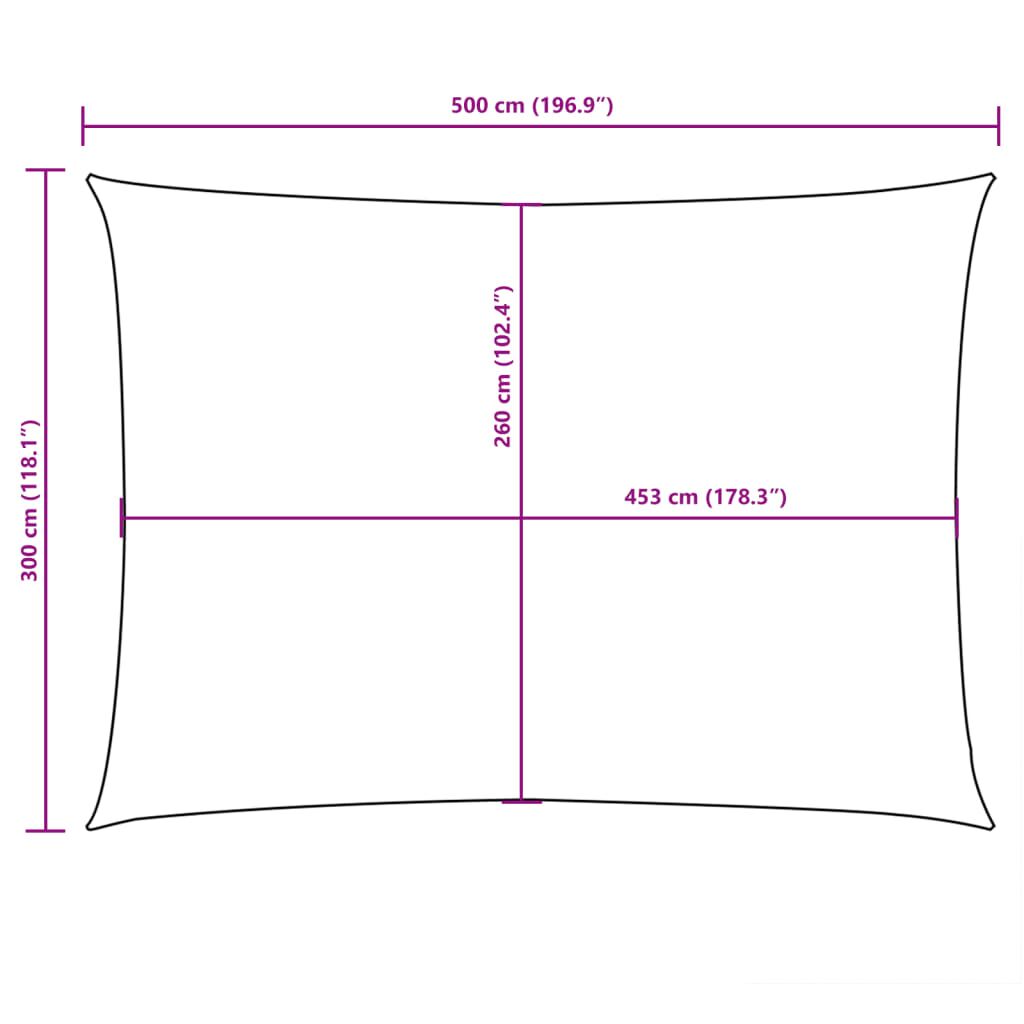 Vidaxl Toldo De Vela Rectangular Tela Oxford Color Crema 3x5 M_2