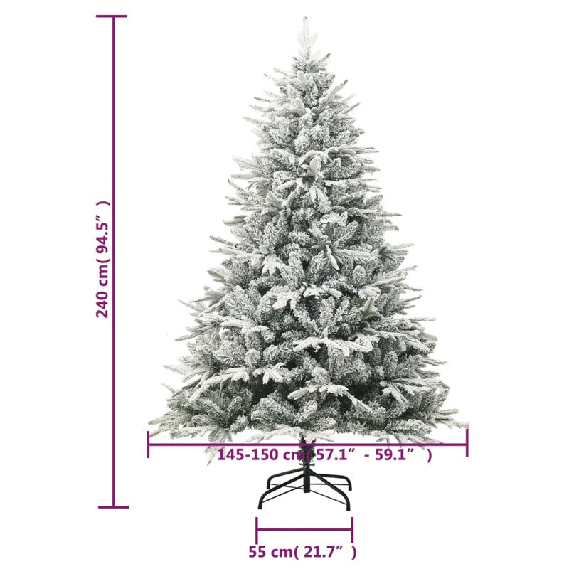 Vidaxl Árbol De Navidad Artificial Con Nieve Pvc Y Pe Verde 240 Cm_2