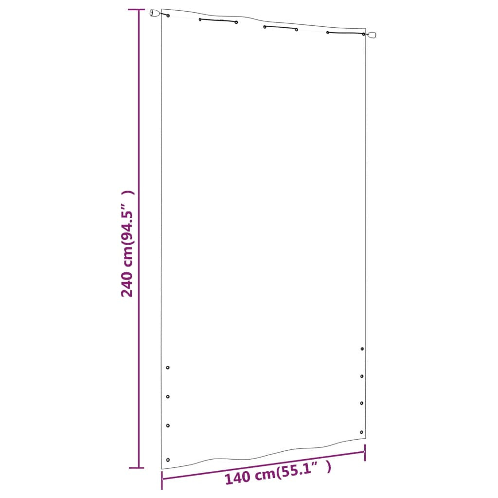 Vidaxl Toldo Para Balcón Tela Oxford Gris Antracita Blanco 140x240 Cm_2