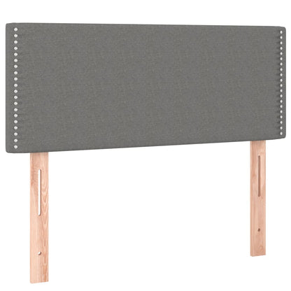 Cama Box Spring Colchón Y Luces Led Tela Gris Oscuro 90x190 Cm / Vetonek_1