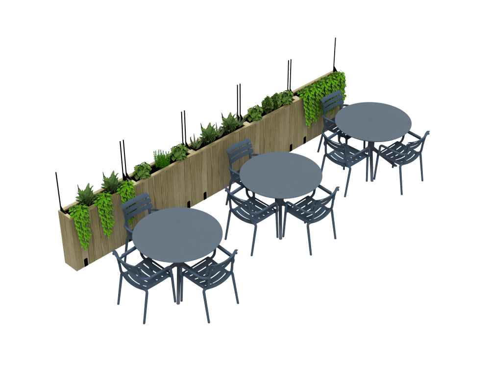 Jardinera Alta De Madera Autoportante Con Cortavientos 60 Cm 100x44,5x80 Cm Hortalia_2