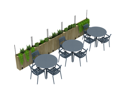 Jardinera Alta De Madera Autoportante Con Cortavientos 60 Cm 100x44,5x80 Cm Hortalia_2