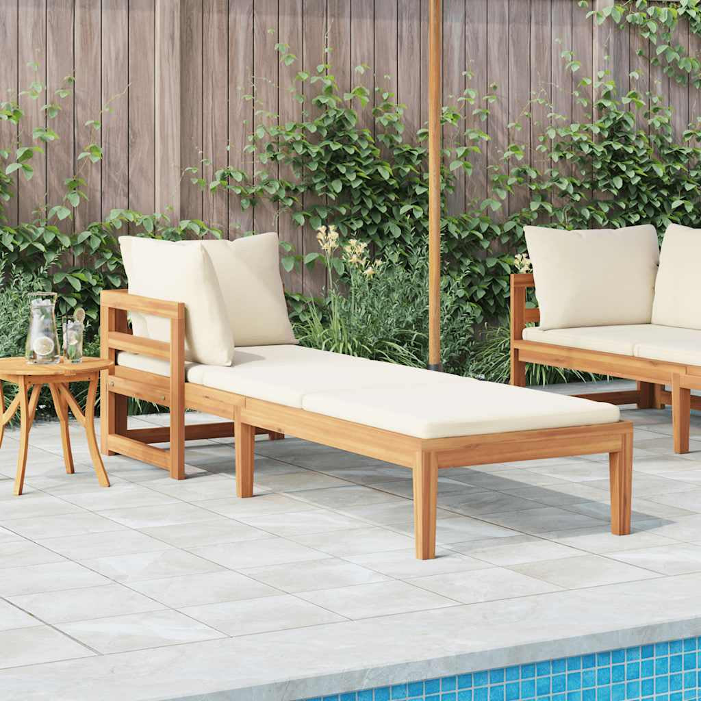 Vidaxl Tumbona 1 Reposabrazos Con Cojines Crema Madera Maciza Acacia_1