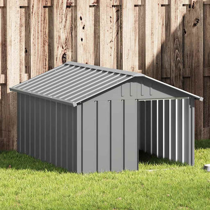 Casa Para Perros Acero Galvanizado Gris 116,5x153x81,5 Cm_1
