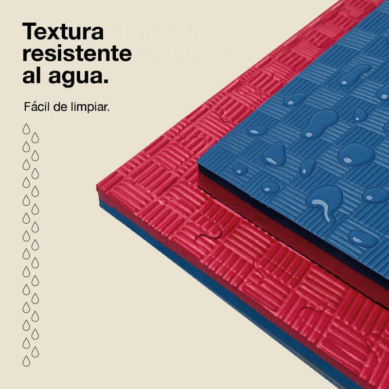 Tatami Puzzle 2cm 100x100cm – Superficie 5 Líneas Rojo/azul Jowy_4