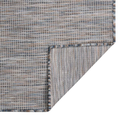 Vidaxl Alfombra De Exterior De Tejido Plano Marrón Y Azul 80x150 Cm_1