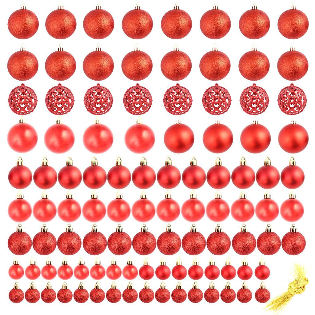 Vidaxl Lote De Bolas De Navidad 100 Unidades Rojas 3/4/6 Cm_1