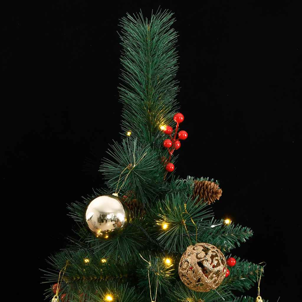 Vidaxl Árbol De Navidad Artificial Con Bisagras 300 Led Y Bolas 210 Cm_1