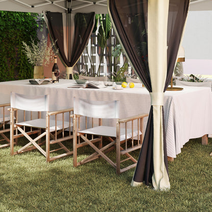 Outsunny Carpa Plegable 3,6x3,6 M Con 4 Paredes Laterales De Malla Anti-uv Crema_4