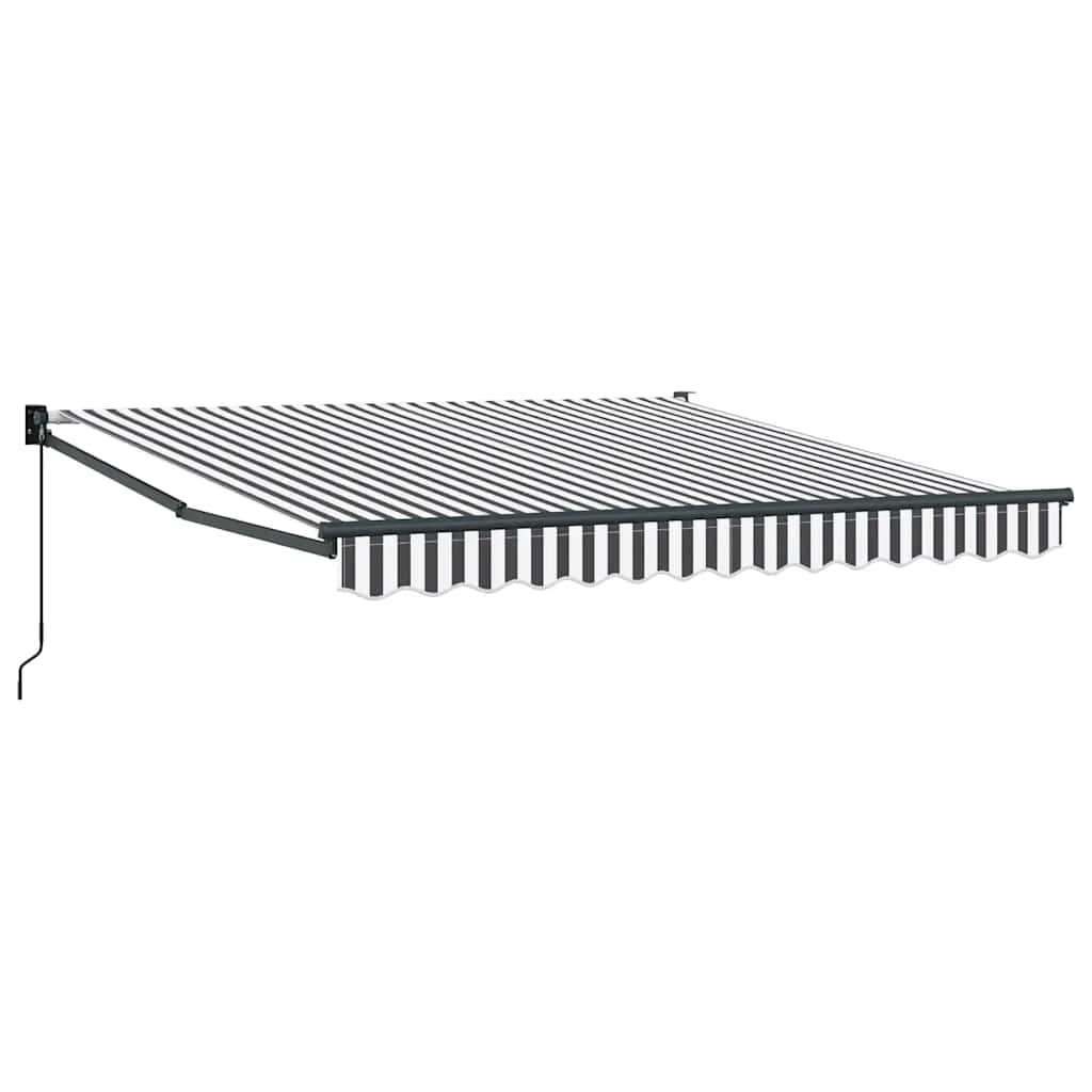 Toldo Retráctil Aluminio Y Tela Gris Antracita Y Blanco 3x2,5 M_0